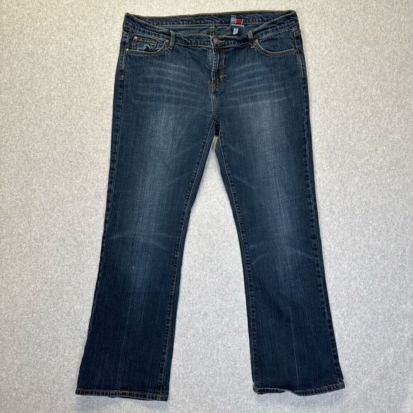 Stetson Denim - Stetson Women’s Size 18 Long Jeans Blue Dark Wash Denim Classic Bootcut Jeans